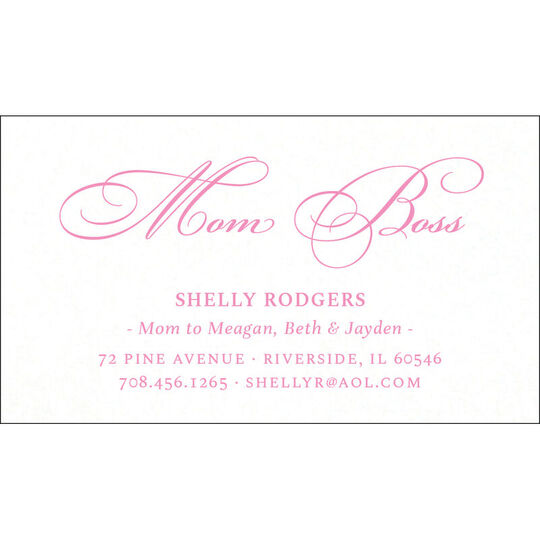 Mom Boss Letterpress Contact Cards